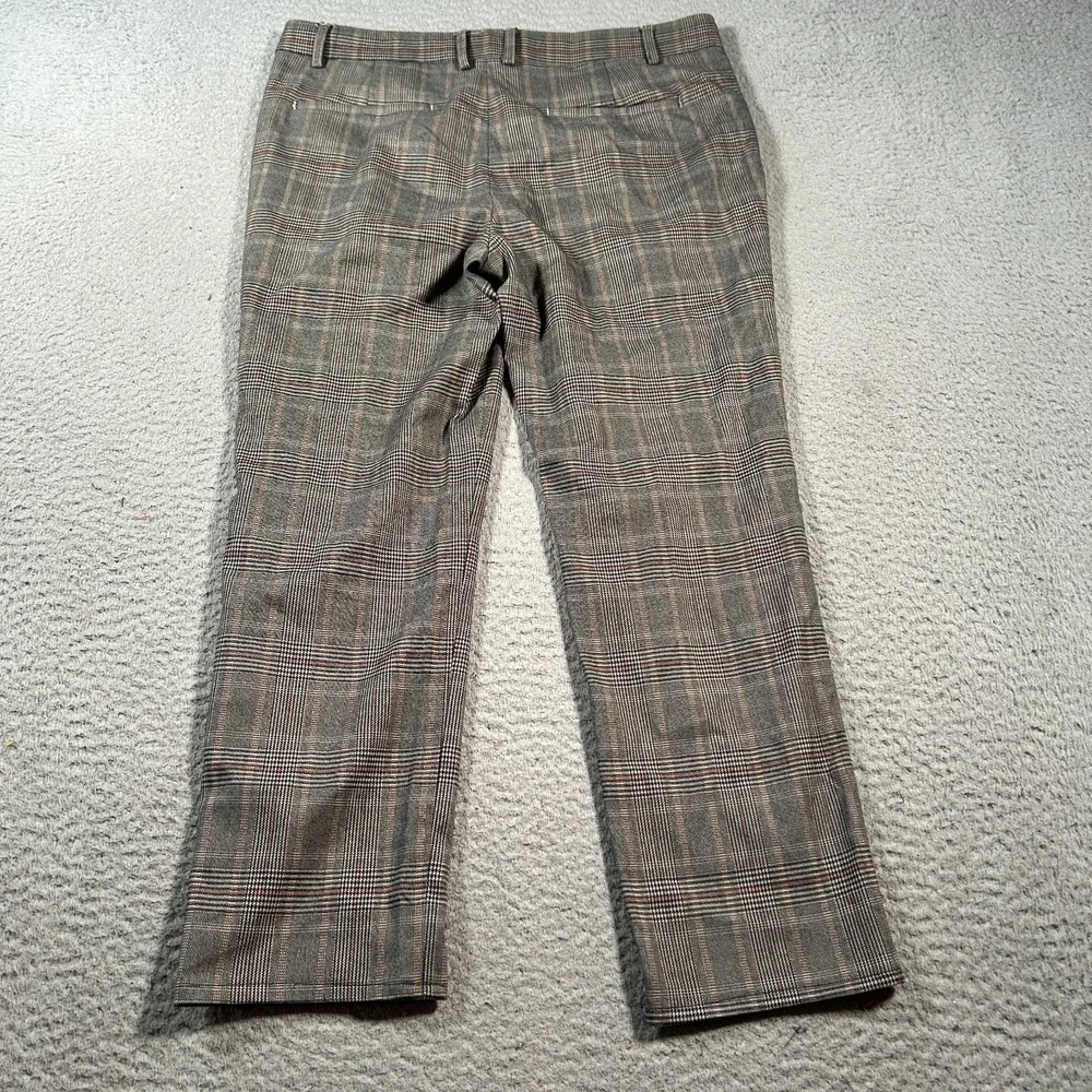 Guess Chino Pants Mens 30 (33x23)‎ Gray Plaid Slim Fit Zip Fly Straight Leg
